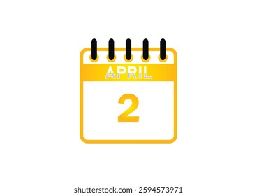 April 2 Calendar Icon – Important Date, Event Reminder, Planner