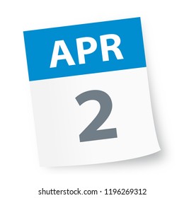 April 2 - Calendar Icon - Vector Illustration