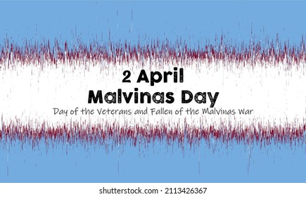 April 2, Day of the Veterans and Fallen of the Falklands War (Malvinas day) vector illustration. Suitable for greeting card, poster and banner.