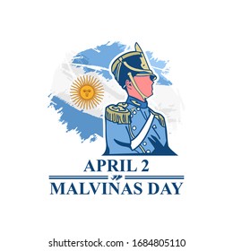 April 2, Malvinas Day vector illustration. Suitable for greeting card, poster and banner.