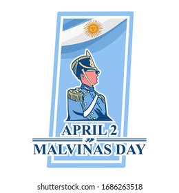 April 2, Malvinas Day vector illustration. Suitable for greeting card, poster and banner.