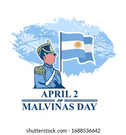 April 2, Malvinas Day vector illustration. Suitable for greeting card, poster and banner.