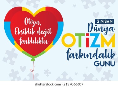 April 2 world autism awareness day Turkish: 2 nisan dunya otizm farkındalik gunu