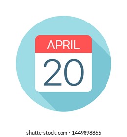 April 20 - Calendar Icon - Vector Illustration