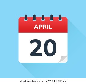 April 20 - Calendar icon. Vector illustration