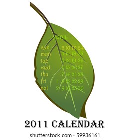 April, 2011 Calendar. eps10.