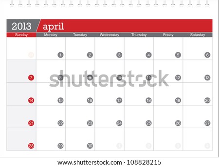 april 2013-planning calendar
