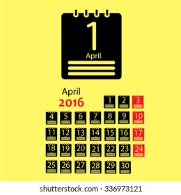 April 2016 Calendar