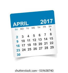 April 2017. Calendar vector illustration