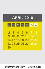 April 2018 - calendar