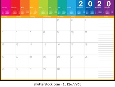 April 2020 desk calendar vector illustration, simple and clean design. 
