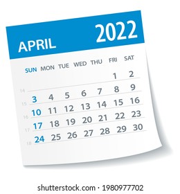Kalenderblatt April 2022 - Vektorgrafik
