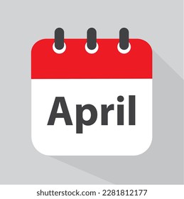 April 2023 calendar leaf in flat style. - vector, illustration.