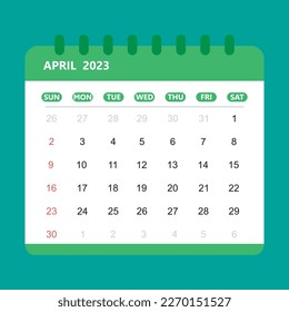 April 2023 Calendar. Wall Calendar Template for April 2023
