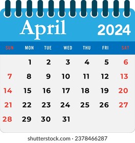 April 2024 calendar Wall calendar 2024 template