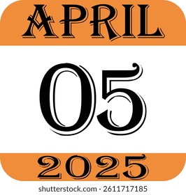 April 2025 calendar icon.Agenda plan, april month schedule calendar and Time planner.Meeting appointment time.Calendar Event schedule date.calendar date icon on white background.