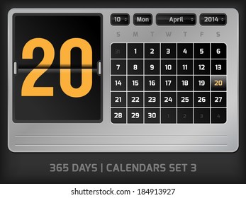 April 20th Counter calendar 2014, 365 days, Calendars set 3