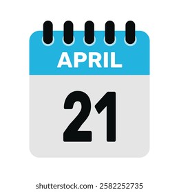 april 21 calendar date icon Vector design Illustration Background.