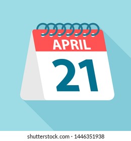 April 21 - Calendar Icon - Vector Illustration