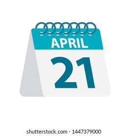 April 21 - Calendar Icon - Vector Illustration
