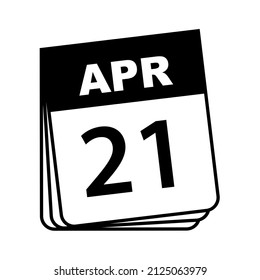 April 21. Calendar Icon. Vector Illustration.