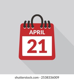 April 21 Calendar icon vector illustration.