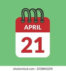 April 21 Calendar icon vector illustration.