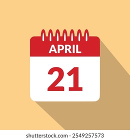 April 21 Calendar icon vector illustration.