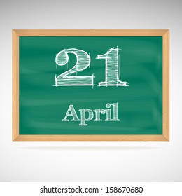 April 21, day calendar, school board, date