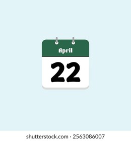 April 22: Calendar Date Illustration