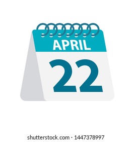 April 22 - Calendar Icon - Vector Illustration