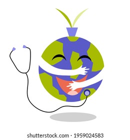 April 22 Earth Day We must help each other to take care of the world to remain with us forever concept vector illustration.