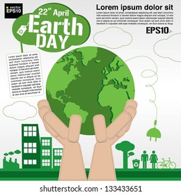 April 22nd Earth day illustration conceptual vector.EPS10