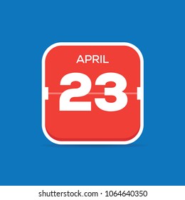 April 23 Calendar Flat Icon