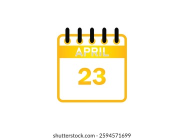 April 23 Calendar Icon – Event Reminder, Date Planner, Schedule