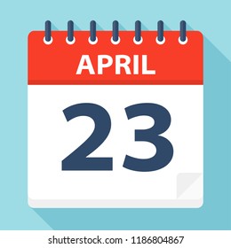 April 23 - Calendar Icon - Vector Illustration