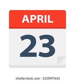 April 23 - Calendar Icon - Vector Illustration
