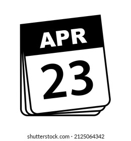 April 23. Calendar Icon. Vector Illustration.