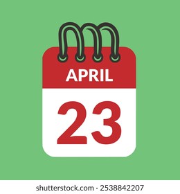 April 23 Calendar icon vector illustration.