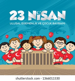 April 23 National Sovereignty and Children's Day, vector illustration