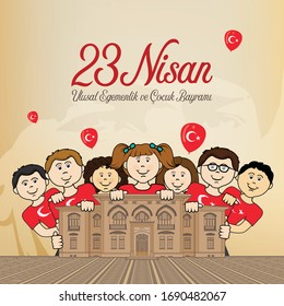 April 23, National Sovereignty and Children's Day, vector celebration image	