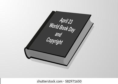 April 23 - World Book Day and Copyright, book vector illustration, 