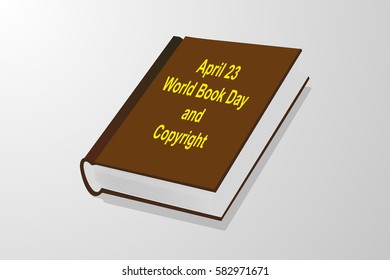 April 23 - World Book Day and Copyright, book vector illustration, 