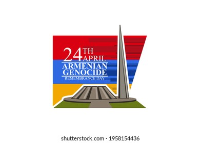 April 24, Armenian Genocide Remembrance Day vector illustration. Suitable for greeting card, poster and banner.