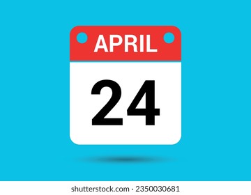 24. April Kalenderdatum flaches Symbol Tag 24 Vektorgrafik