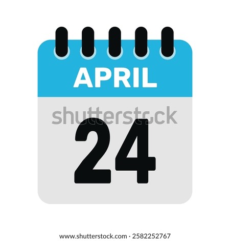 april 24 calendar date icon Vector design Illustration Background.