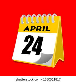April 24 calendar date vector.