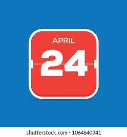 April 24 Calendar Flat Icon