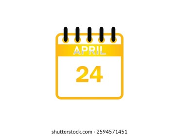April 24 Calendar Icon – Event Reminder, Date Planner, Schedule