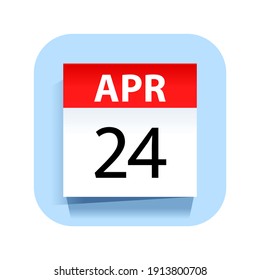 24 de abril. Icono de calendario. Ilustración vectorial.